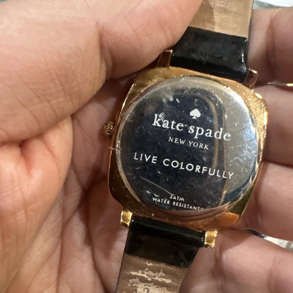 Works Kate Spade Live Colorfully Gold Tone Ladies Watch New Battery 38mm Fit 7.5 main image 5